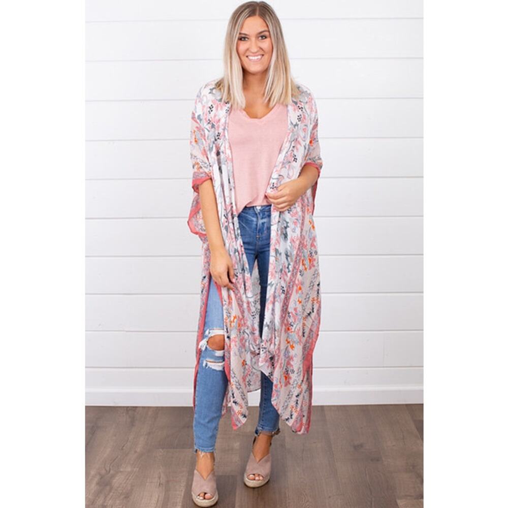 NWT Lovestitch Just Peachy Kimono O/S